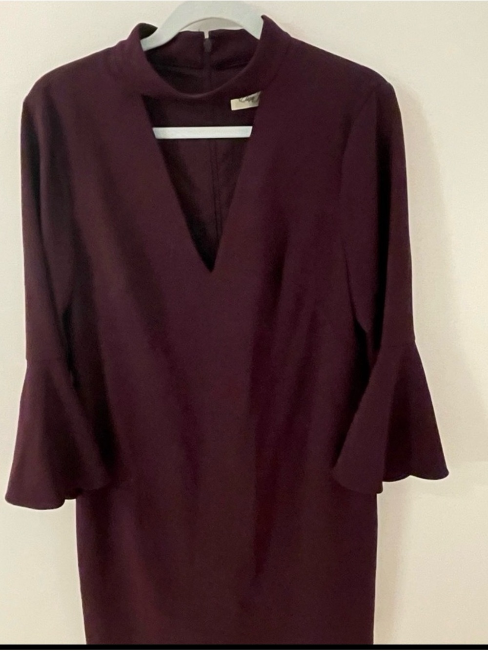 Eliza J Plum Bell Sleeve Sheath Dress Size 12 Cocktail Wedding Guest Career